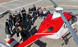 Kayseri Bilişim Akademisi öğrencileri şehri helikopterle inceledi