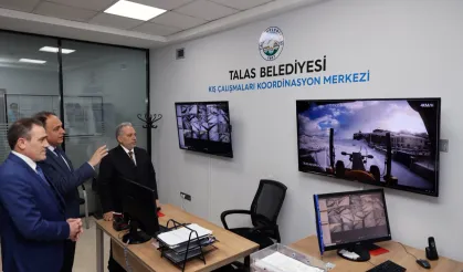 Kayseri Talas'ta kış çalışmalarına teknolojik takip