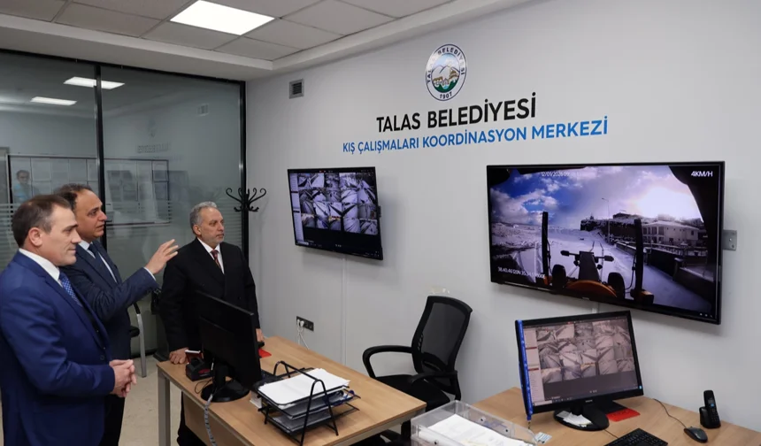 Kayseri Talas'ta kış çalışmalarına teknolojik takip